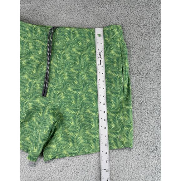 Mack Weldon Trunks Mens Swim Shorts Medium Green Leaf Print Lined Board - Picture 4 of 9